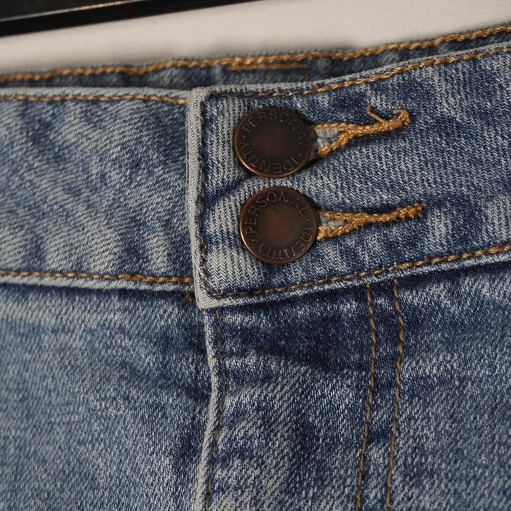 VTG Personal Identity Blue Denim Skirt Size 11/12 Medium Wash A-Line Y2K Utility - Picture 3 of 8